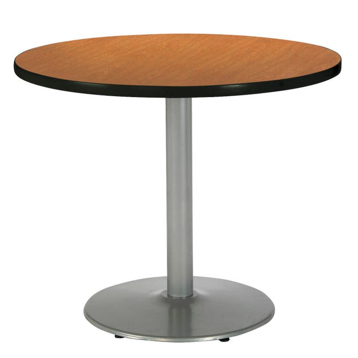 KFI Seating Round Cafe Pedestal Table, Round Base