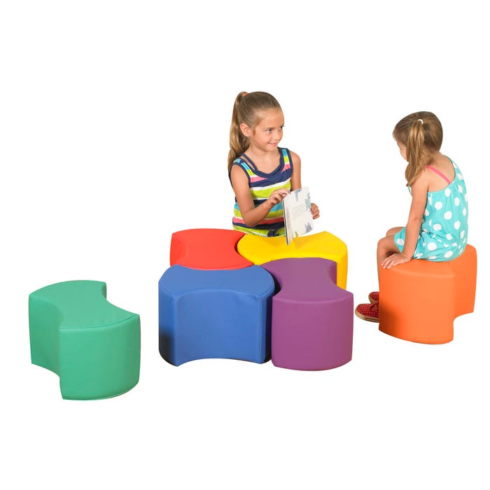 Children's Factory Bowtie Seating, Set of 6, Multi-Color