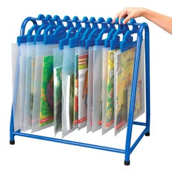 Metal Read-Along Book Rack, 18 x 12 x 18 Inches, Blue, Bags Not Included, Item Number 1601439