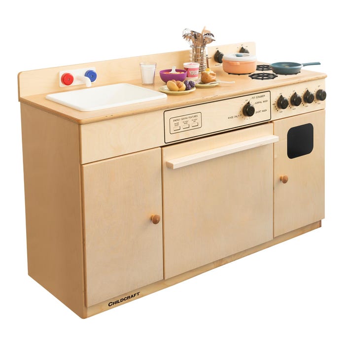 Childcraft All-In-One Kitchen Center, Wooden, 43-1/2 x 16-1/4 x 27-3/4 Inches