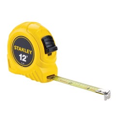 Stanley Tape Measure, 1/2 Inch x 12 Feet, Yellow