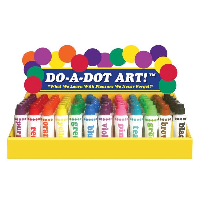 Do-A-Dot Art Paint Washable Markers Classroom Pack, Assorted Dauber Tips, Assorted Colors, Set of 72