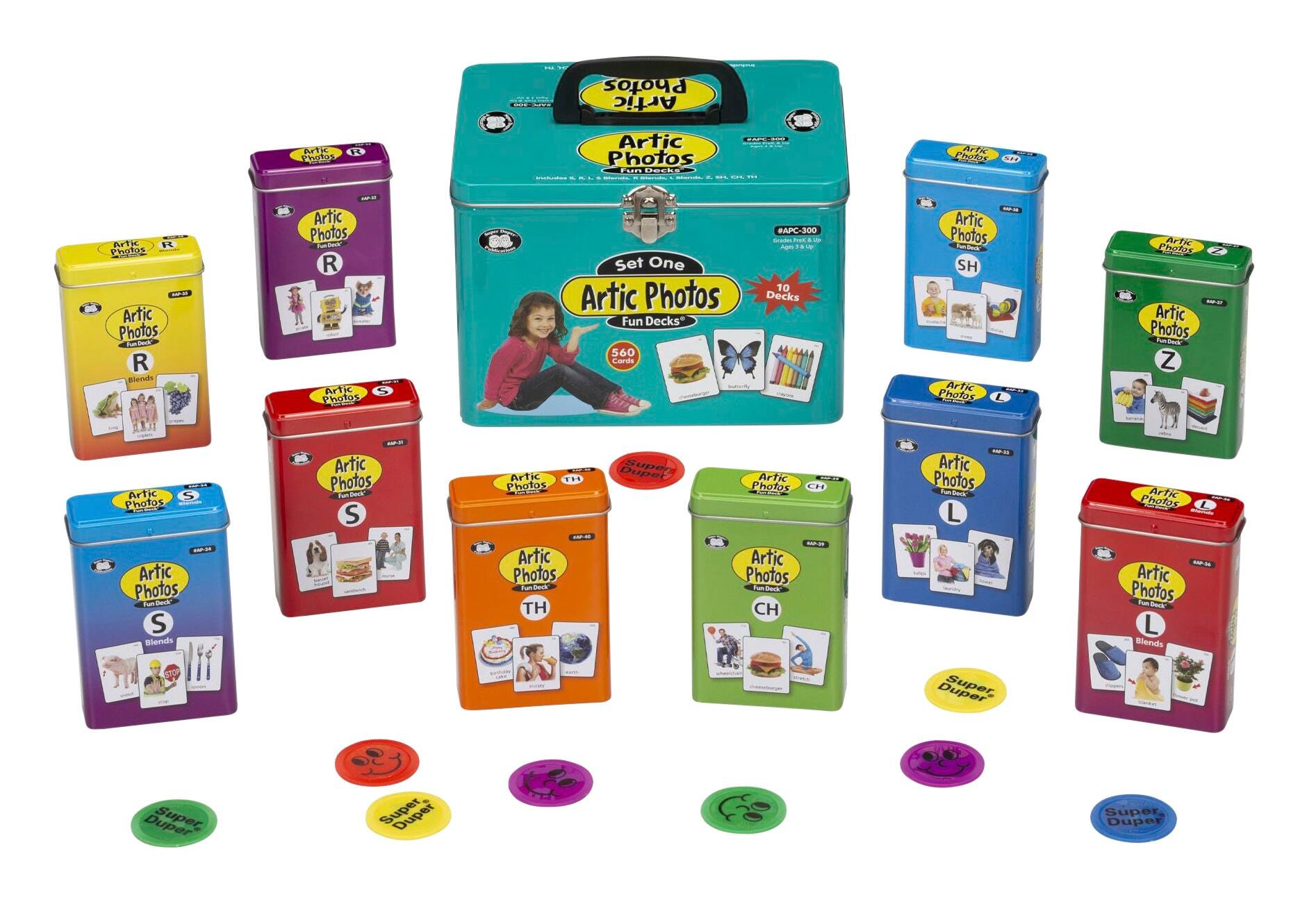 Super Duper Articulation Photos Fun Decks, Set 1 for S, R, L, Z, SH, CH, and TH, Item Number 2040865