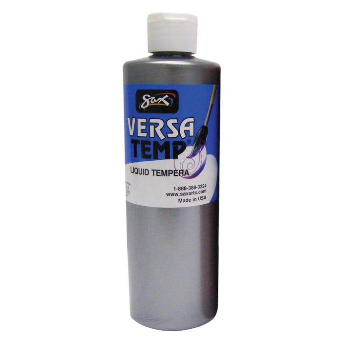 Sax Versatemp Heavy-Bodied Tempera Paint, 1 Pint, Metallic Silver