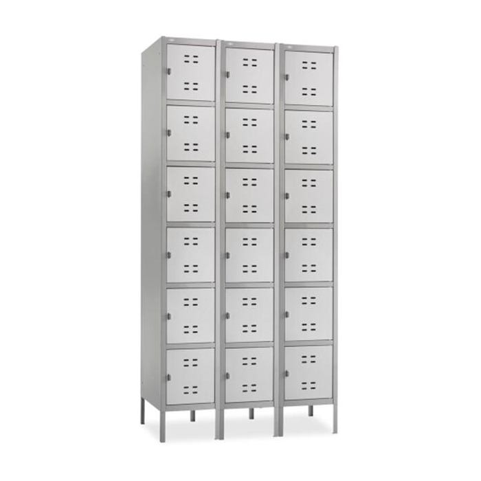 Safco Six-Tier Locker, Three-Wide with Legs, Gray