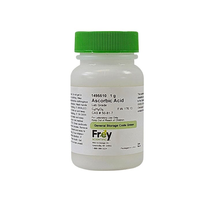Frey Scientific Ascorbic Acid, Lab Grade, 1 Gram