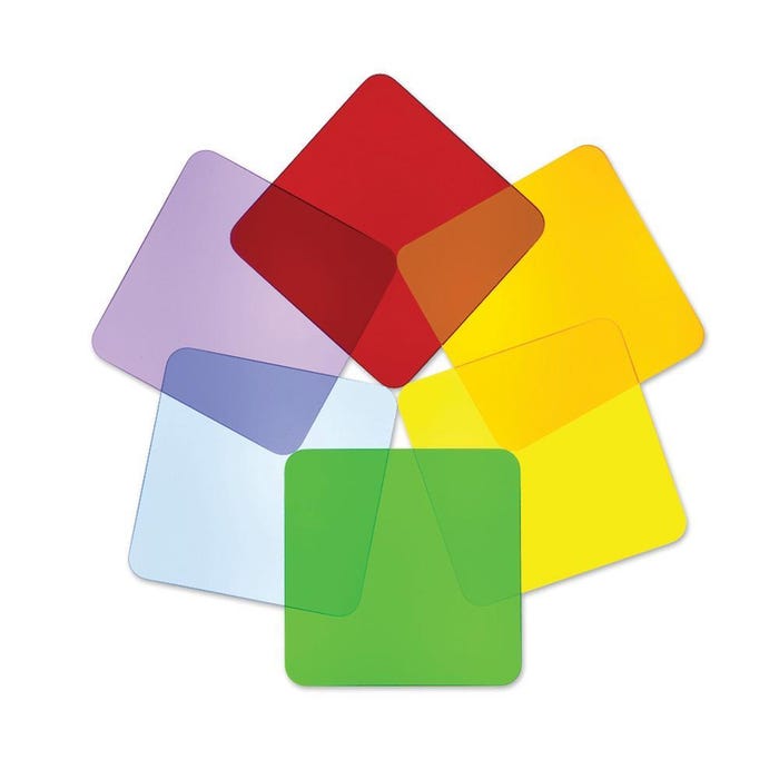 Acrylic Shapes, Squares, Assorted Colors, Set of 6