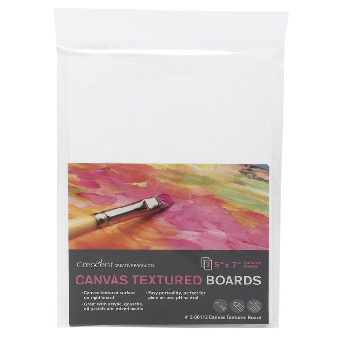 Crescent Canvas Textured Boards, 5 x 7 Inch, Pack of 3