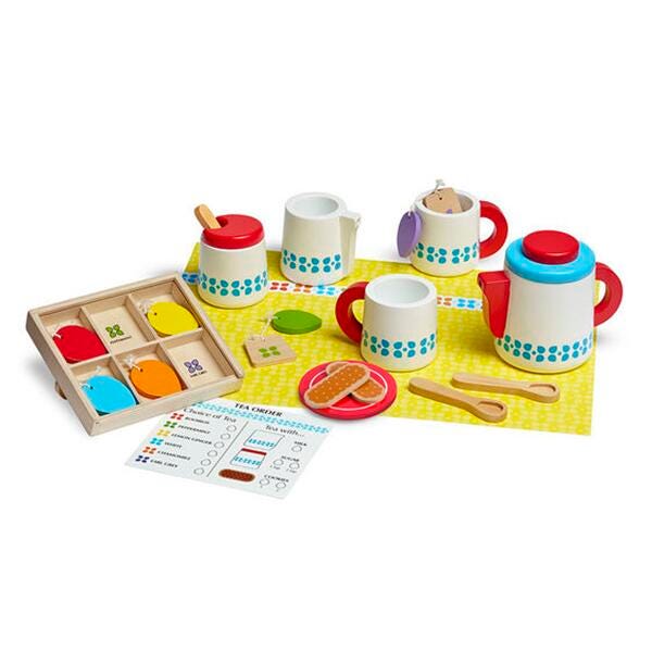 Melissa & Doug Wooden Steep and Serve Tea Set, 22 Pieces 1609216