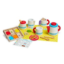 Melissa & Doug Wooden Steep and Serve Tea Set, 22 Pieces 1609216