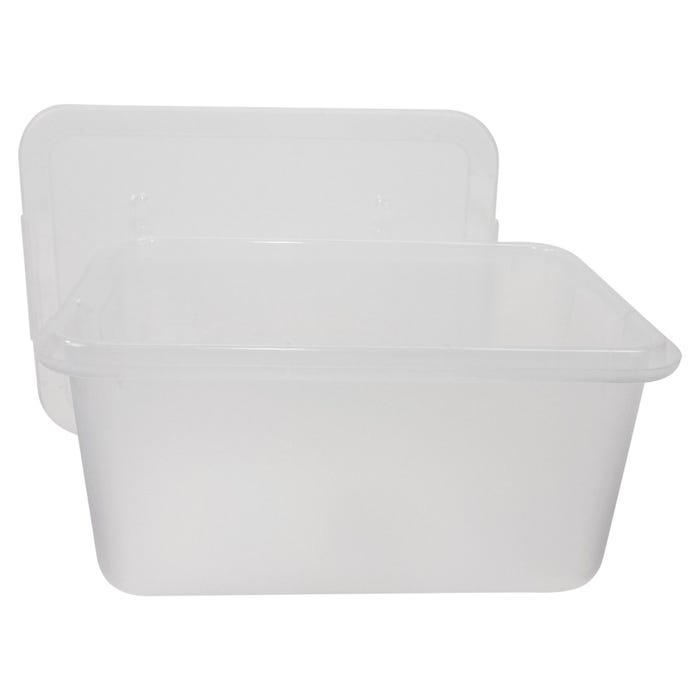 School Smart Large Storage Bin with Non-Snap Lid, 15 Quarts, Translucent