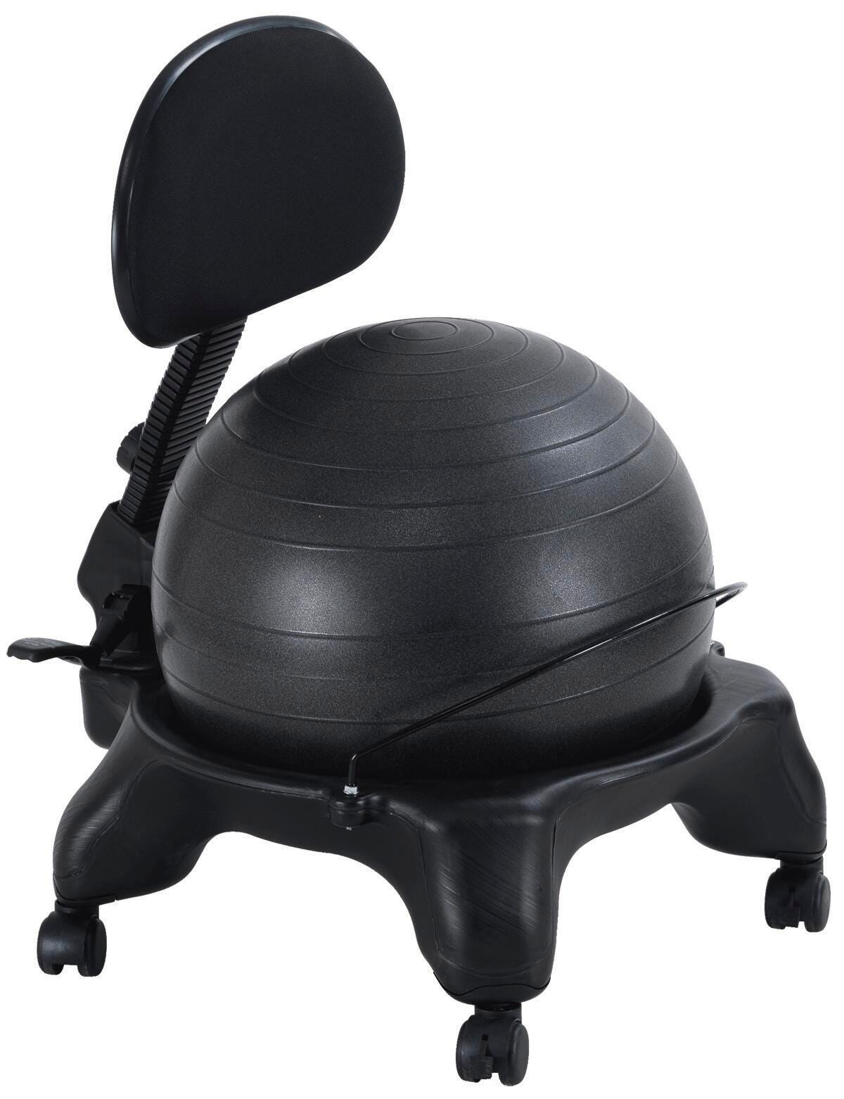 Aeromat Adjustable Fit Ball Chair, 15 lbs, 21 X 22-1/2 X 32 - 34 Inches, Black, Item Number 1427031