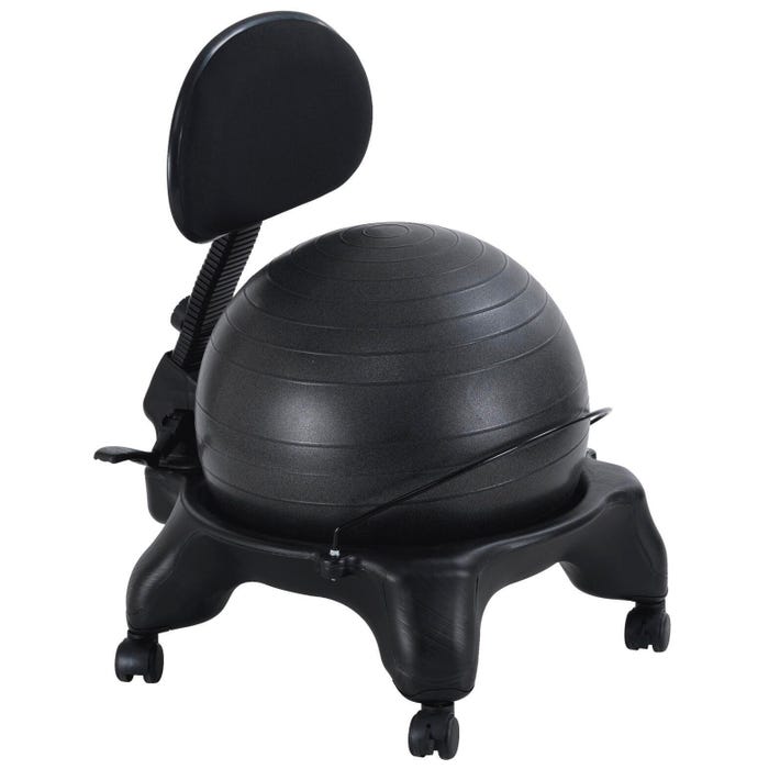 Aeromat Adjustable Fit Ball Chair, 15 lbs, 21 X 22-1/2 X 32 - 34 Inches, Black