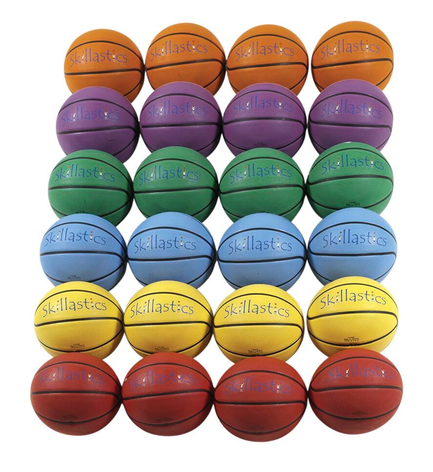 Sportime Max Intermediate Skillastics Basketballs, 28-1/2 Inches, Set of 24 029404