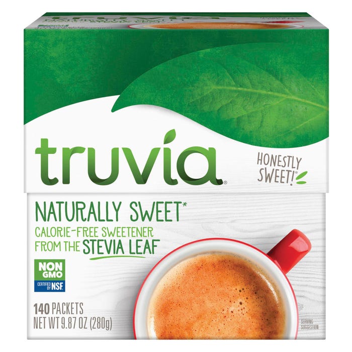 Truvia All Natural Single-Serving Sweetener, White, Pack of 140