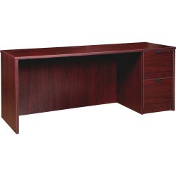 Lorell Prominence Laminate Credenza, Right Pedestal, 72 x 24 x 29 Inches, Mahogany
