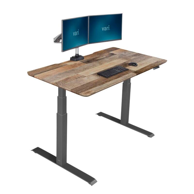 Image for VARI Electric Standing Desk, Reclaimed Wood, 60 x 30 x 50 1/2 Inches from School Specialty