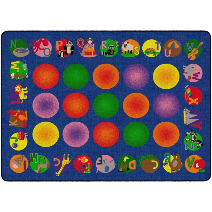 Flagship Carpets Circle Time Learning Carpet, Rectangle