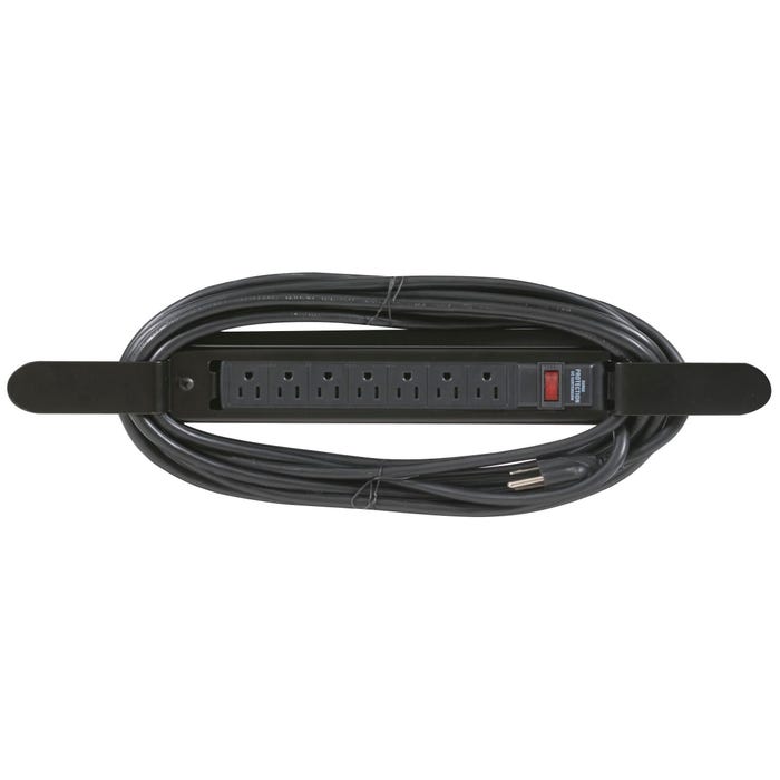 Balt 7-outlet Surge Protector With 25 Ft Cord And Winder, Black