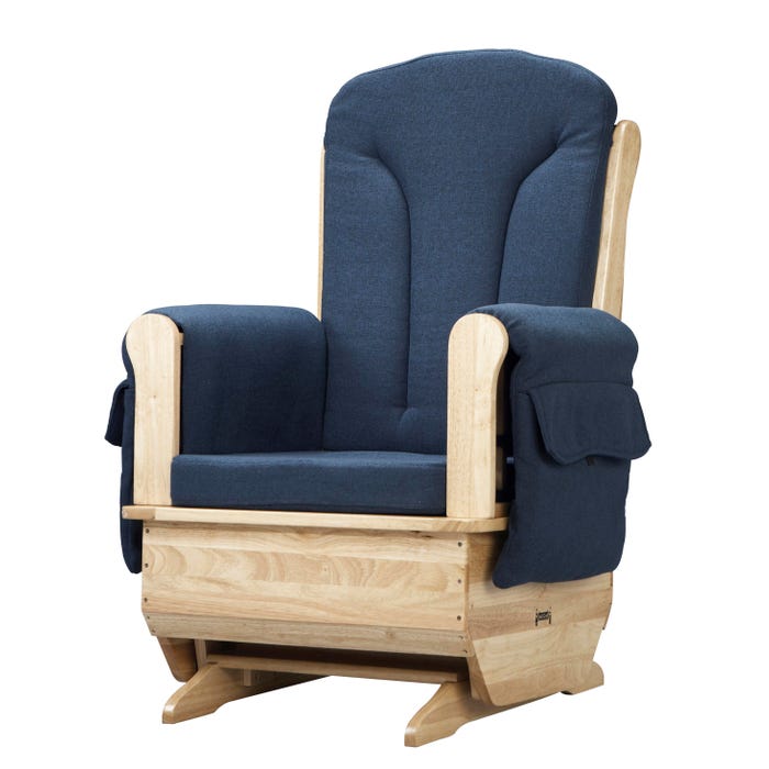 Jonti-Craft Glider Rocker, 30 x 23-1/2 x 43-1/2 Inches, Navy Cushions