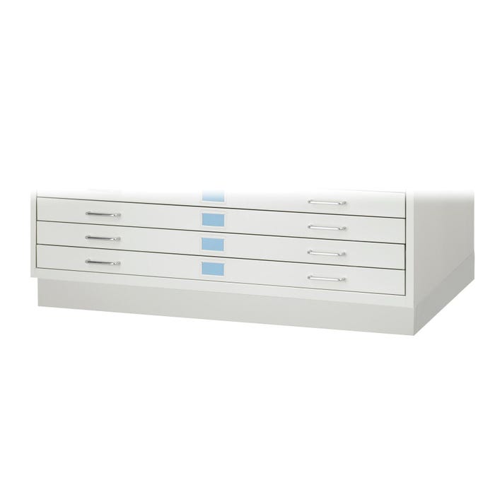 Safco Facil Flat File Cabinet Low Base, 46-1/4 x 30 x 4-3/4 Inches, Light Gray