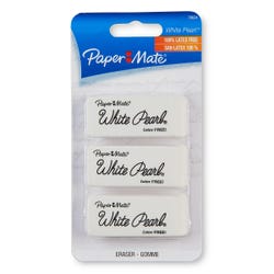 Paper Mate White Pearl Erasers, Pack of 36