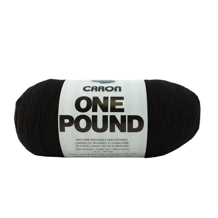 Caron Washable Acrylic Yarn, 1 Pound, 812 Yards, Black