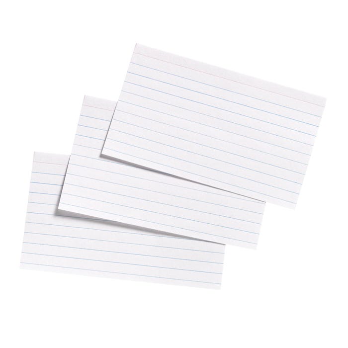 School Smart Ruled Index Cards, 3 x 5 Inches, White, Pack of 100