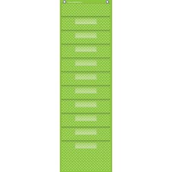 Teacher Created Resources 10 Pocket Polka Dot File Storage Chart, Lime, Item Number 1570370