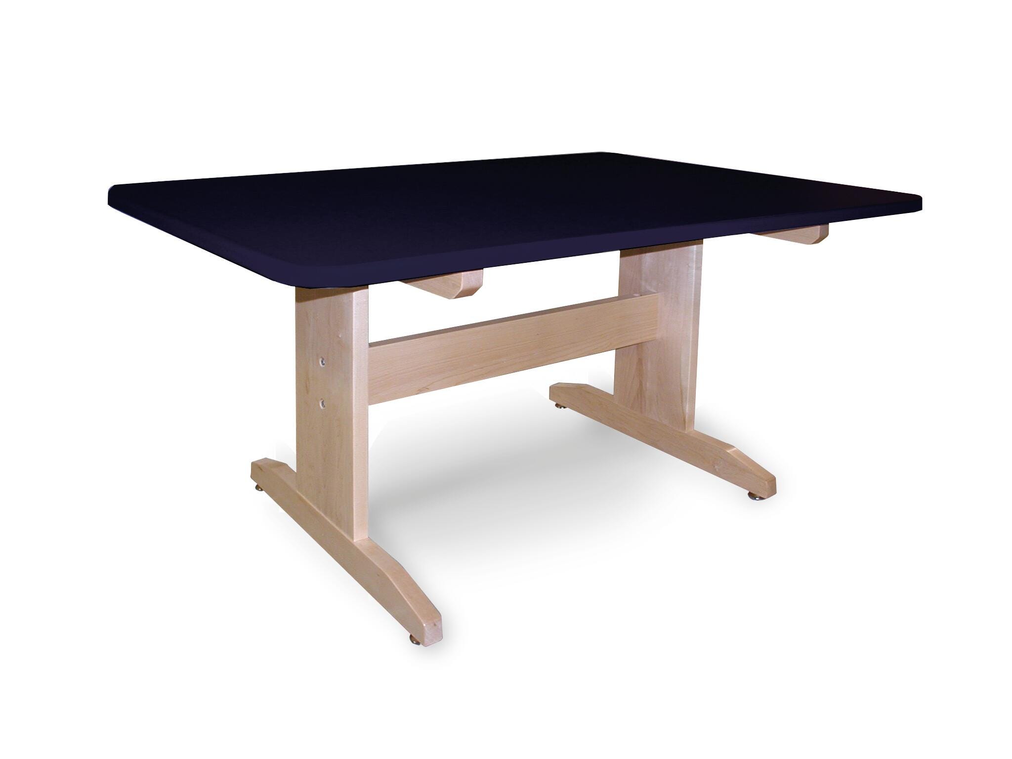 Hann Solid Maple Art Table, Black Top, 60 x 42 x 30 Inches