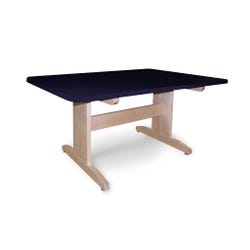 Hann Solid Maple Art Table, Black Top, 60 x 42 x 30 Inches