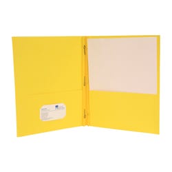 Image for School Smart 2-Pocket Folders with Fasteners, Yellow, Pack of 25 from School Specialty