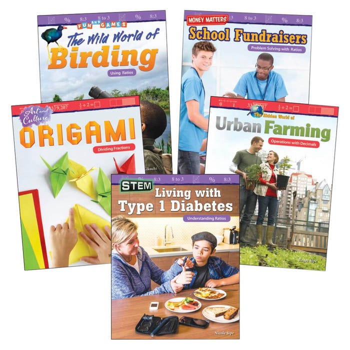 Teacher Created Materials Fractions, Decimals, and Ratios: Grade 6, Set of 5