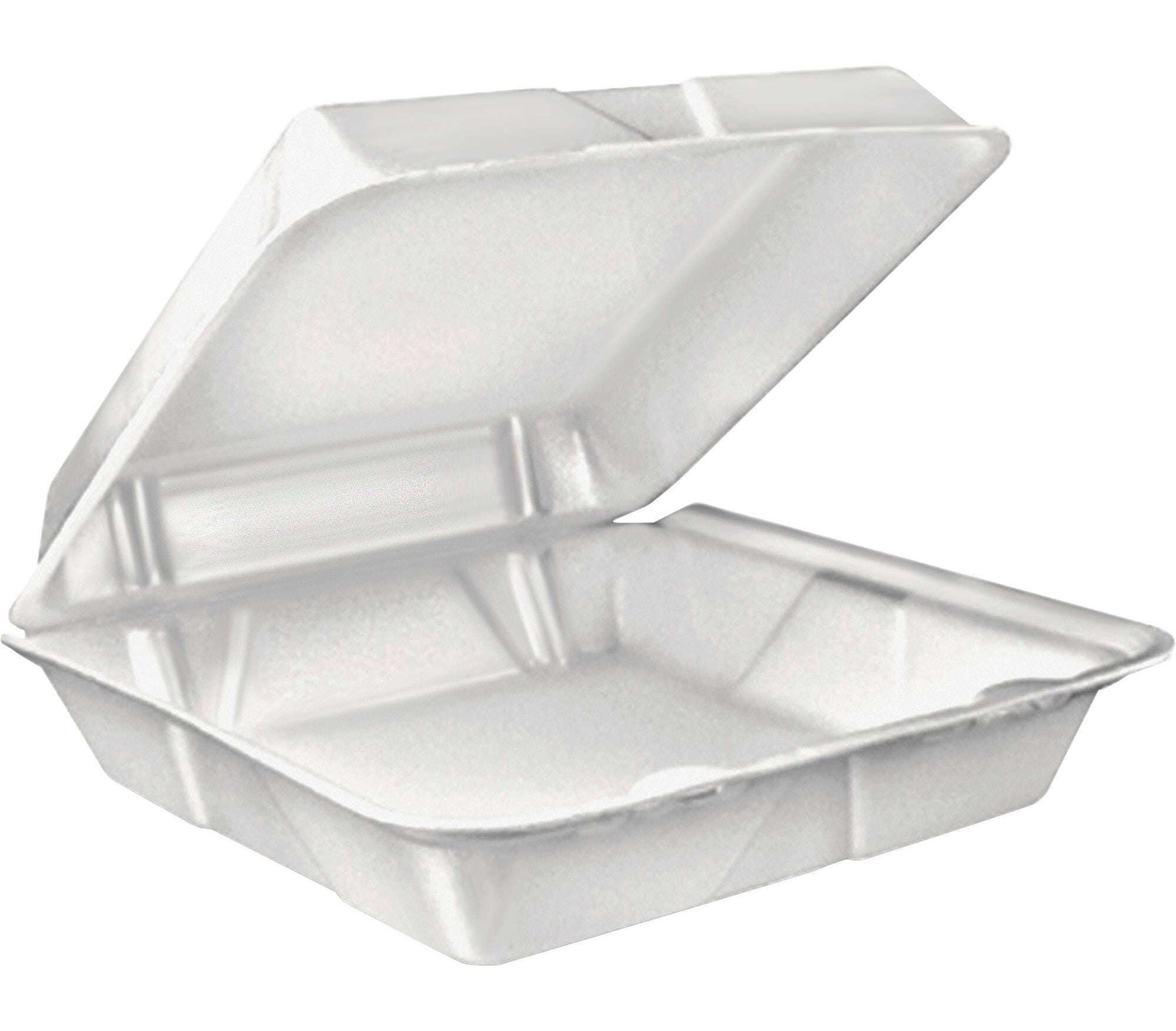 Dart Container Large Carryout Tray, 9 L x 9 W in, 1-Compartment, Foam, Item Number 1473401