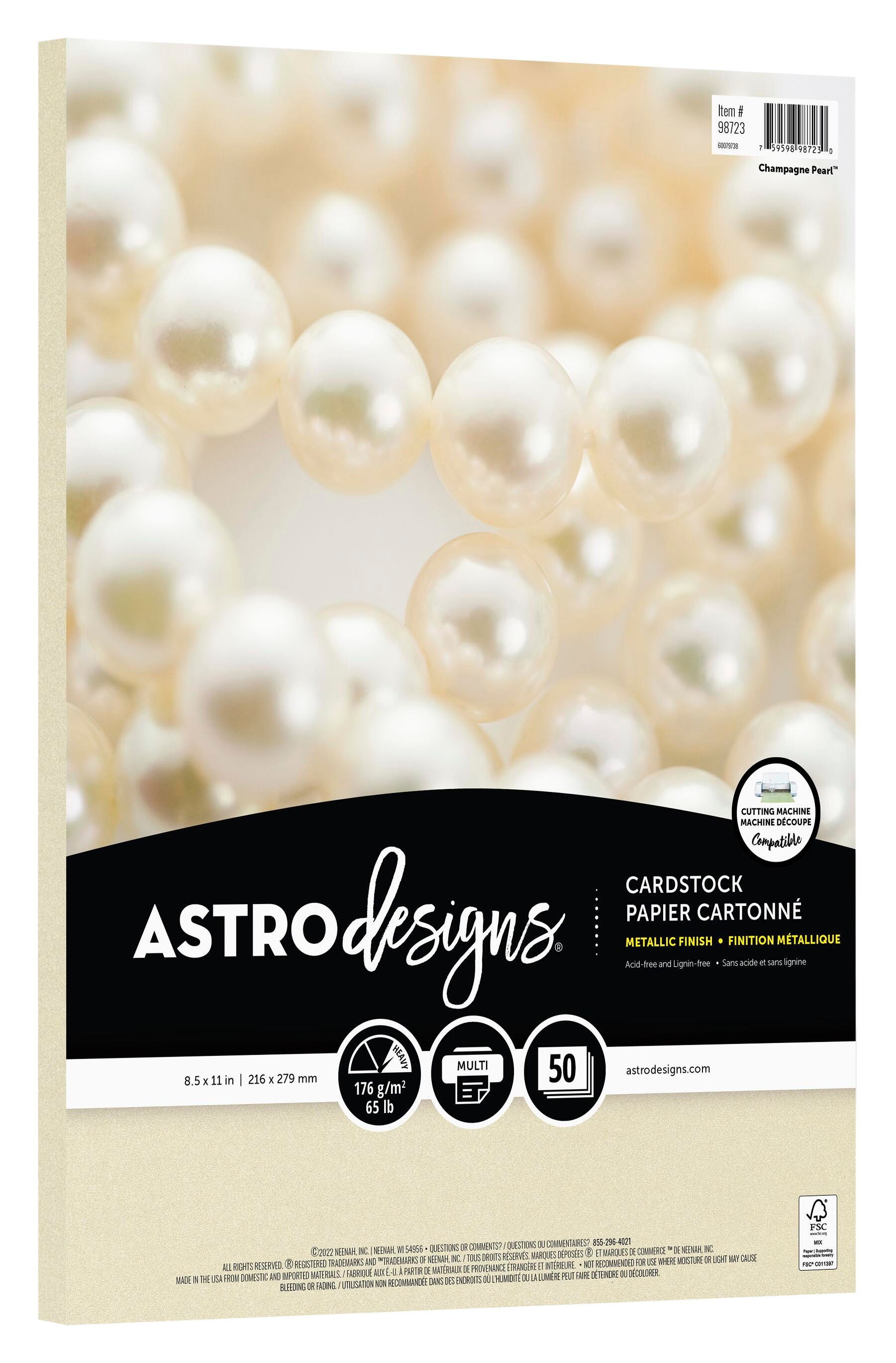 Astrodesigns Crafting Cardstock, 8-1/2 x 11 Inches, 65 lb/176 gsm, Champagne Pearl, 50 Sheets 2133775