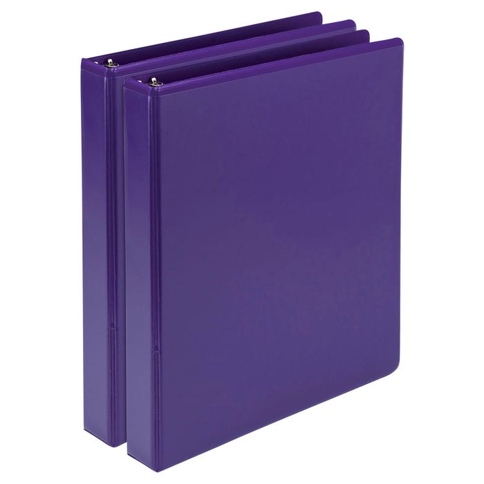 Samsill Earth's Choice Fashion Round Ring View Binder, 1 Inch, Purple, Pack of 2