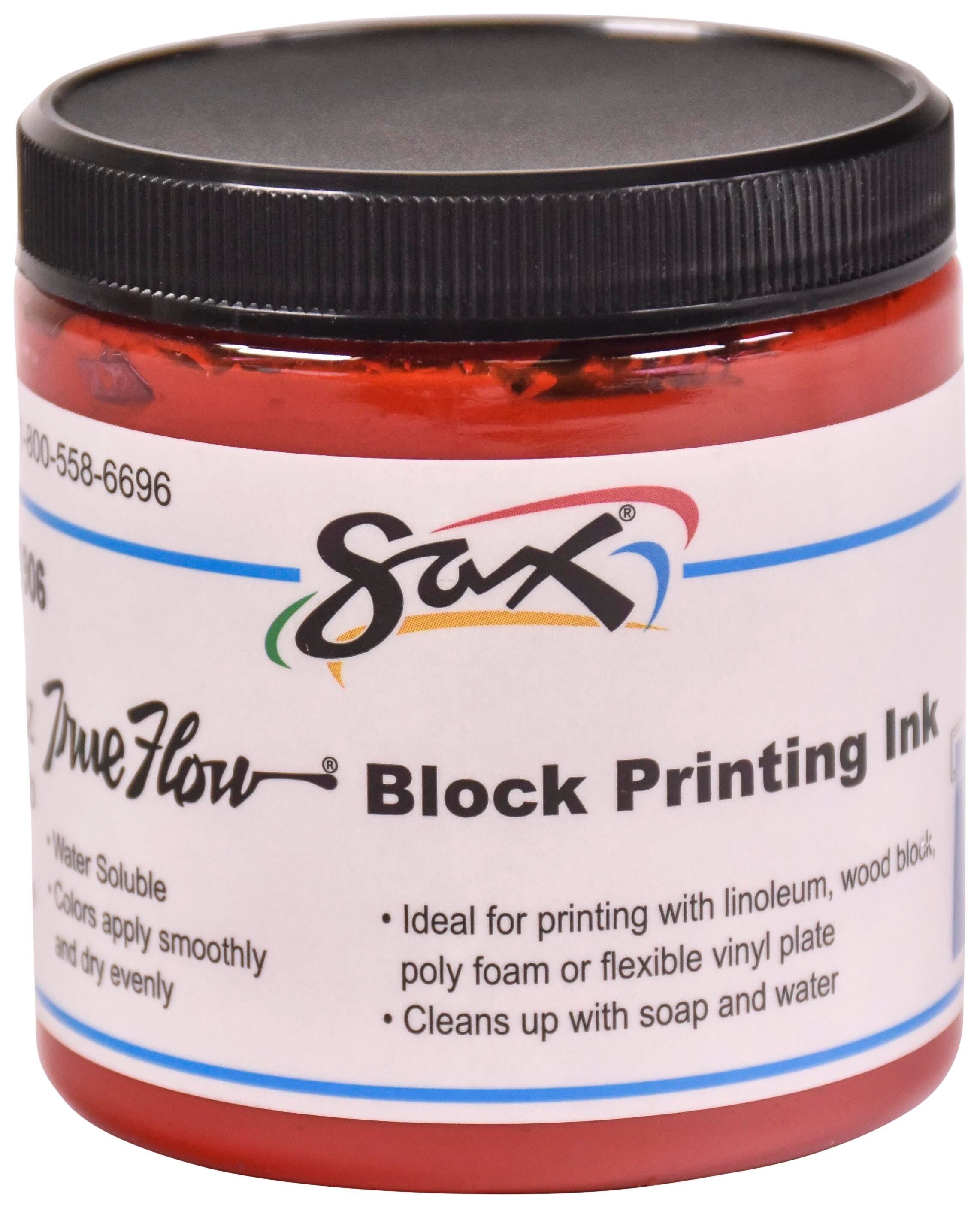Sax Water Soluble Block Printing Ink, 8 Ounce Jar, Primary Red 461906