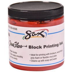 Sax Water Soluble Block Printing Ink, 8 Ounce Jar, Primary Red 461906