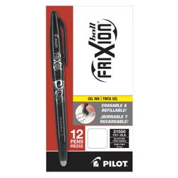 Pilot FriXion Ball Erasable Gel Ink Pens, Fine Point, Black Ink, Pack of 12 2131029