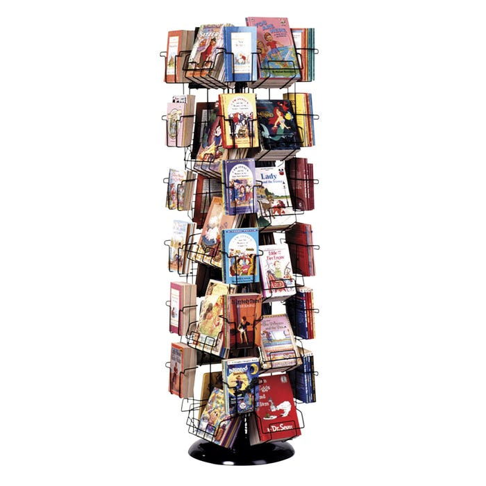 R-Wireworks Adjustible Book Display, 30 Pockets, 20 W x 20 D x 41-54 H Inches