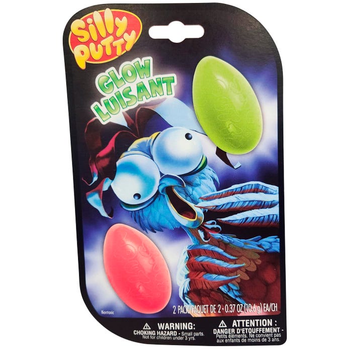Crayola Silly Putty, Glow in the Dark, 0.37 Ounces, Set of 2