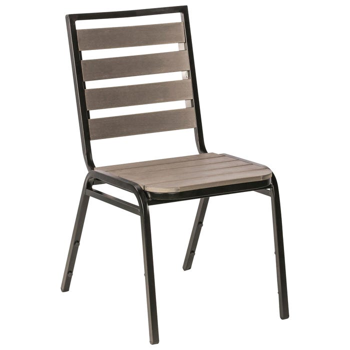 Lorell Charcoal Outdoor Chair -- 18-1/2 W x 23-1/2 D x 35-7/16 H Chair, Outdoor,