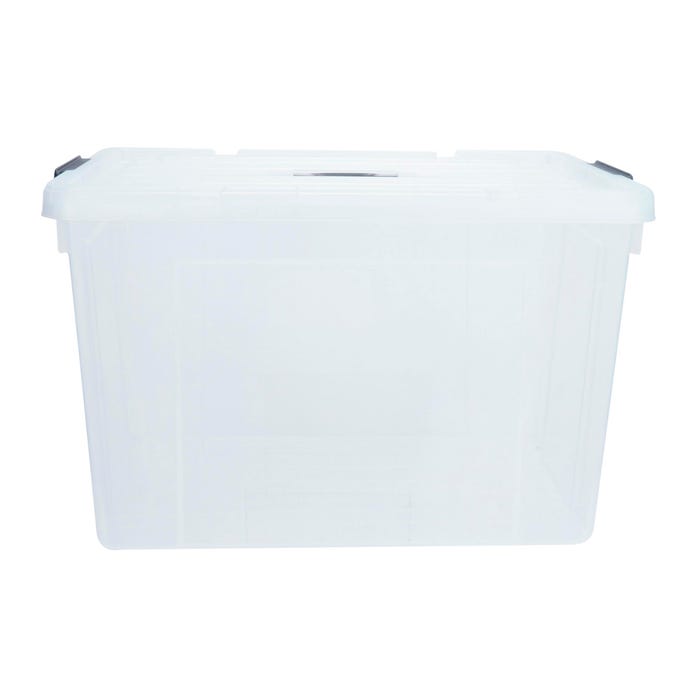 SpaceExpert XXL Jumbo Storage Bin with Lid, 98 Quarts, Clear