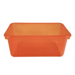School Smart Translucent Storage Bin, 7-7/8 x 12-1/4 x 5-3/8 Inches, Orange 2005880