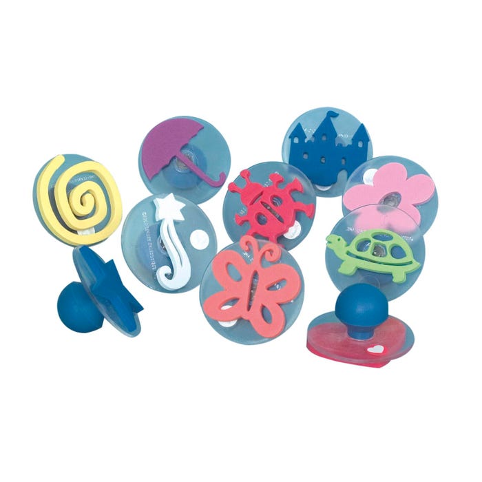 Center Enterprises Giant Imaginative Play 1 Stamper Set with Storage Case, 3 Inch, Set of 10