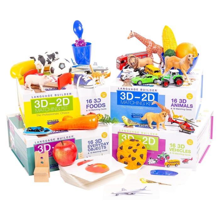 Stages Learning Language Builder 3D-2D Matching Kits, Set of 4