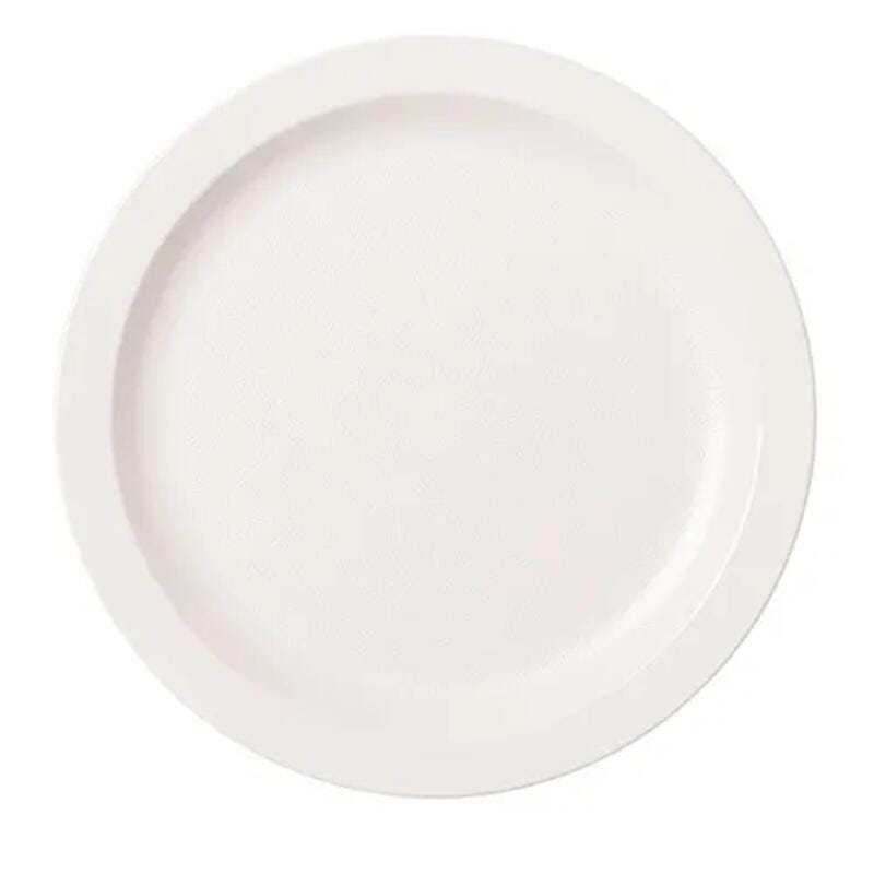 Cambro Polycarbonate Dinnerware Plate, Narrow Rim, 9 Inch Diameter, White