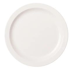 Cambro Polycarbonate Dinnerware Plate, Narrow Rim, 9 Inch Diameter, White