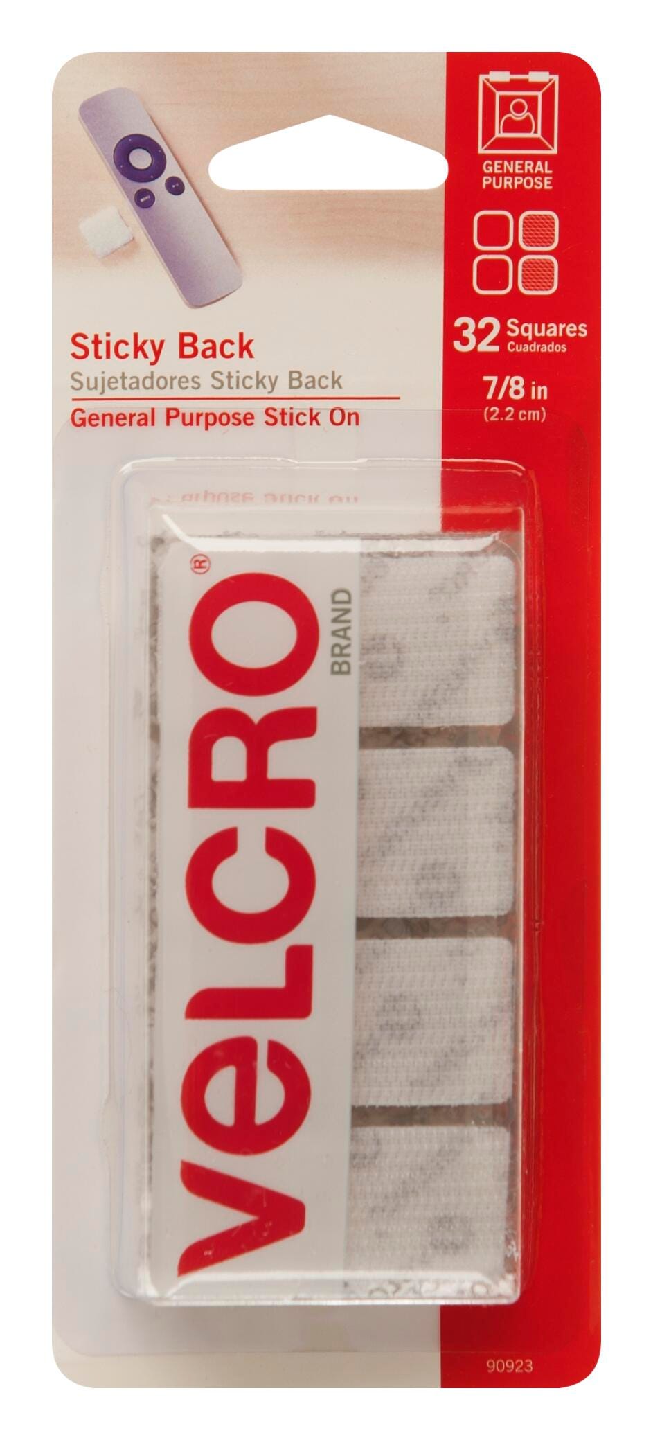VELCRO Brand Mounting Squares, 7/8 Inch White, Pack of 32, Item Number 2102633