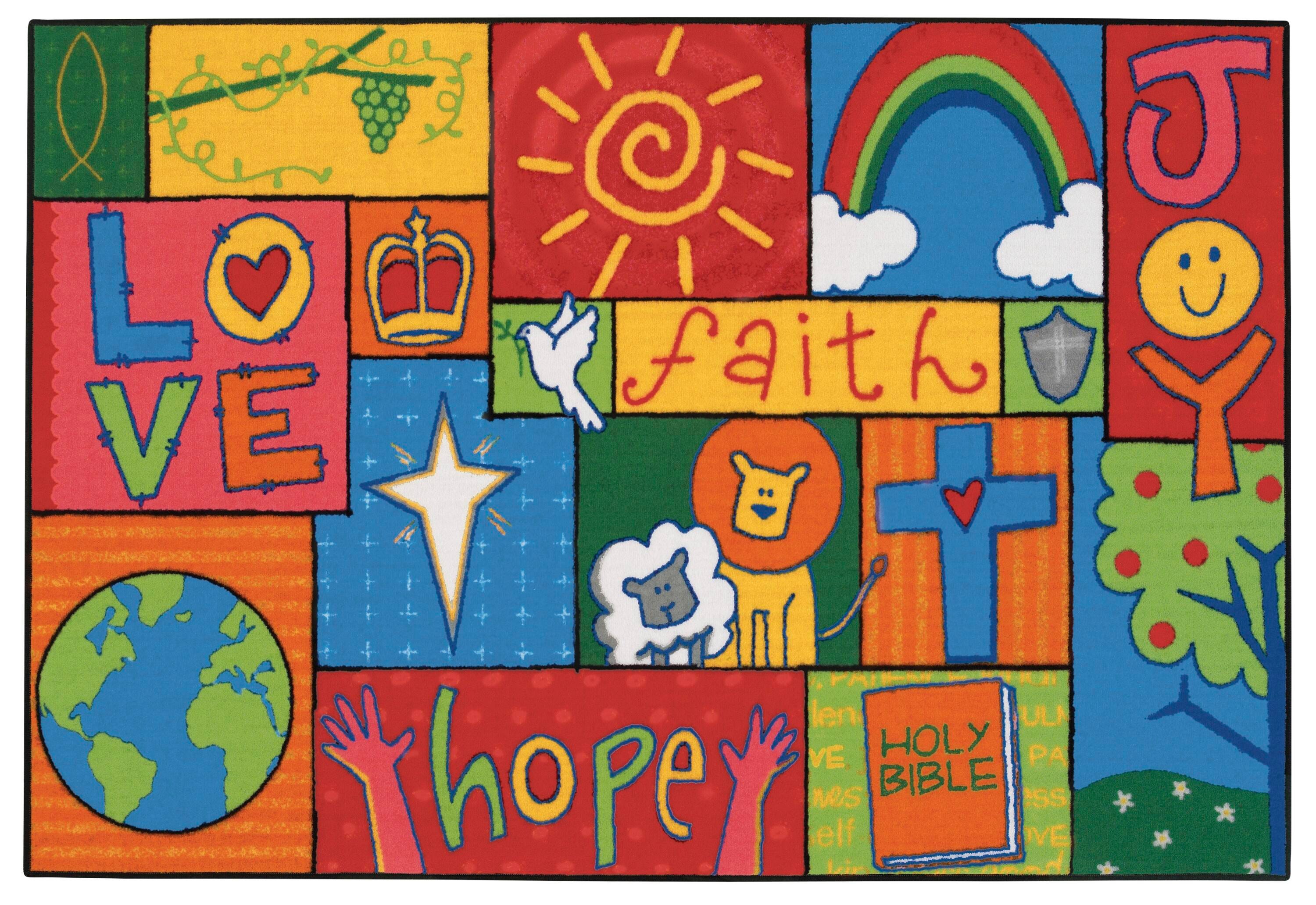 Carpets for Kids KID$Value Inspirational Patchwork Carpet, Rectangle 4002275